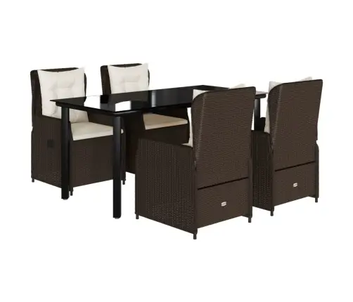 5-Daļīgs Dārza Mēbeļu Komplekts Ar Matračiem, Pe Rotangpalma Vidaxl