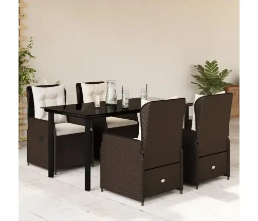 5-Daļīgs Dārza Mēbeļu Komplekts Ar Matračiem, Pe Rotangpalma Vidaxl