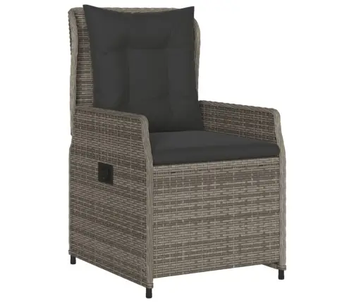 5-Daļīgs Dārza Mēbeļu Komplekts, Matrači, Pelēka Pe Rotangpalma Vidaxl