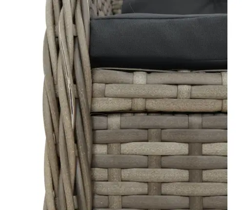 5-Osaline Aiamööbli Komplekt Patjadega, Hall, Polürotang