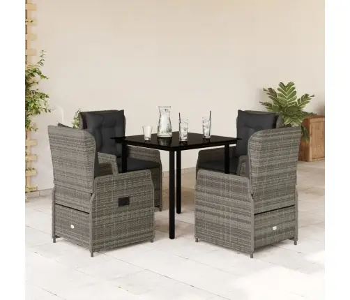 5-Osaline Aiamööbli Komplekt Patjadega, Hall, Polürotang