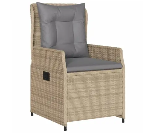 5-Daļīgs Dārza Mēbeļu Komplekts, Matrači, Bēša Pe Rotangpalma Vidaxl