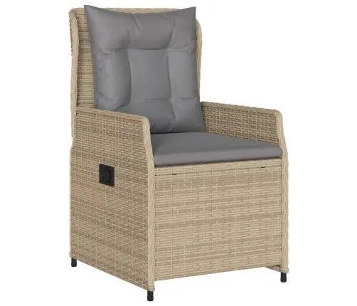 3-Daļīgs Dārza Mēbeļu Komplekts, Matrači, Bēša Pe Rotangpalma Vidaxl