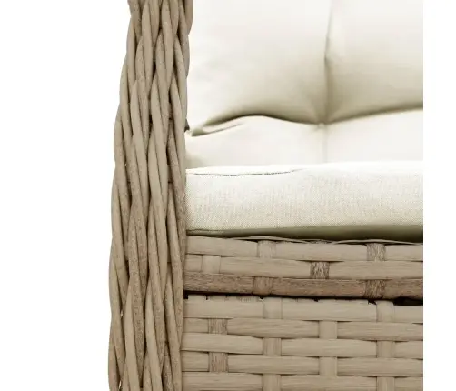 5-Daļīgs Dārza Mēbeļu Komplekts, Matrači, Bēša Pe Rotangpalma Vidaxl