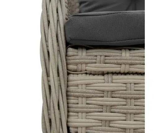 Sodo Komplektas Su Pagalvėlėmis, 3 Dalių, Pilkas, Poliratanas