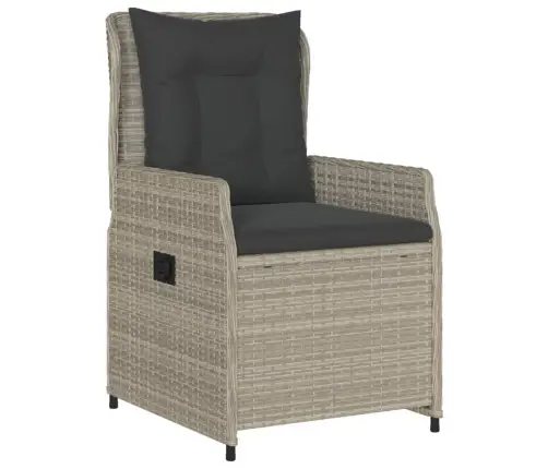 5-Daļīgs Dārza Mēbeļu Komplekts, Matrači,Gaiši Pelēka Pe Pinums Vidaxl