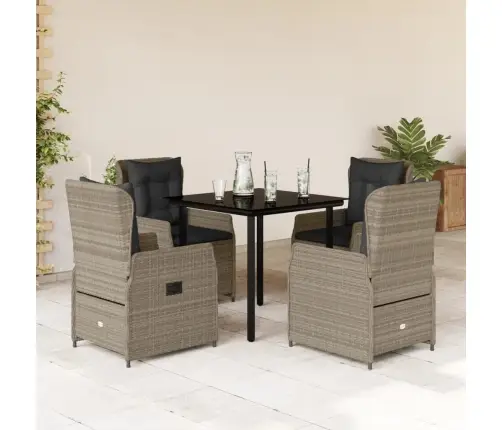 5-Osaline Aiamööbli Komplekt Patjadega, Helehall, Polürotang