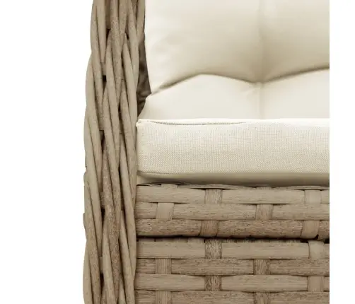 5-Daļīgs Dārza Mēbeļu Komplekts, Matrači, Bēša Pe Rotangpalma Vidaxl