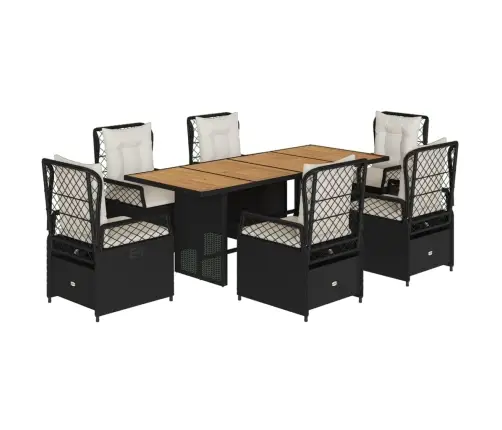 7-Daļīgs Dārza Mēbeļu Komplekts Ar Matračiem, Pe Rotangpalma Vidaxl