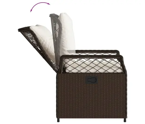 9-Osaline Aia Söögimööbli Komplekt Patjadega, Pruun, Polürotang