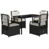 5-Osaline Aiamööbli Komplekt Patjadega, Must, Polürotang
