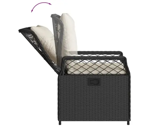 Sodo Komplektas Su Pagalvėlėmis, 7 Dalių, Juodas, Poliratanas