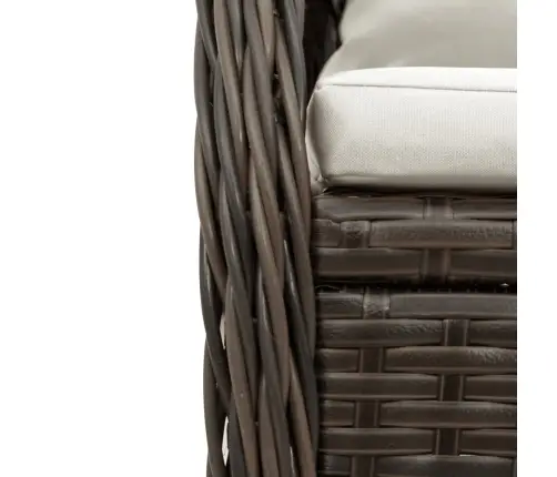 7-Osaline Aia Söögimööbli Komplekt Patjadega, Pruun, Polürotang