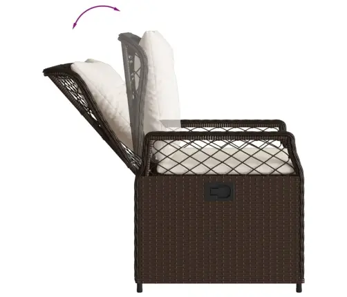 3-Daļīgs Dārza Mēbeļu Komplekts, Matrači, Brūna Pe Rotangpalma Vidaxl