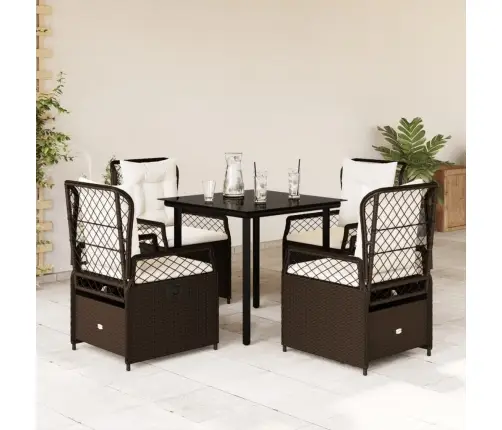 5-Daļīgs Dārza Mēbeļu Komplekts Ar Matračiem, Pe Rotangpalma Vidaxl