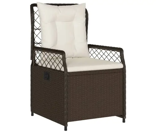 7-Osaline Aia Söögimööbli Komplekt Patjadega, Pruun, Polürotang