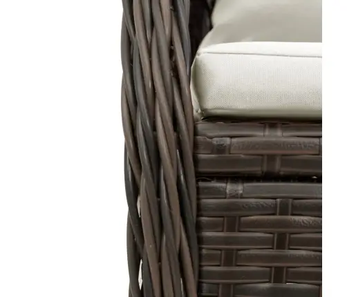 Sodo Komplektas Su Pagalvėlėmis, 9 Dalių, Rudas, Poliratanas