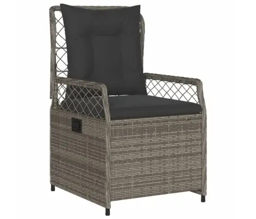 7-Daļīgs Dārza Mēbeļu Komplekts, Matrači, Pelēka Pe Rotangpalma Vidaxl