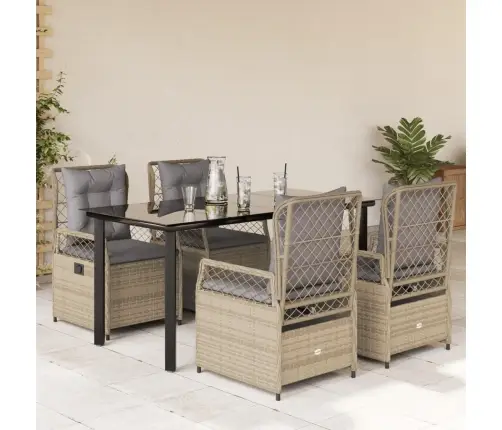 5-Osaline Aiamööbli Komplekt Patjadega, Beež, Polürotang