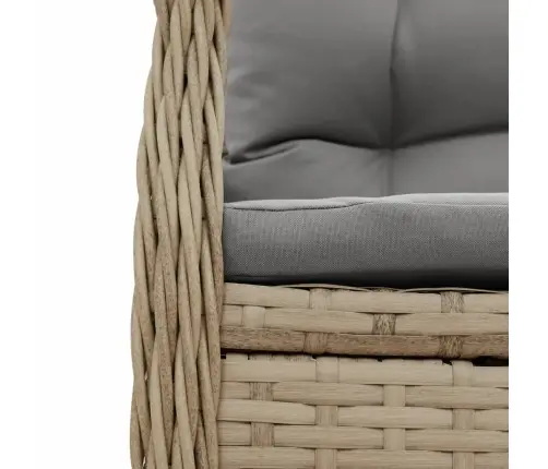 7-Daļīgs Dārza Mēbeļu Komplekts, Matrači, Bēša Pe Rotangpalma Vidaxl