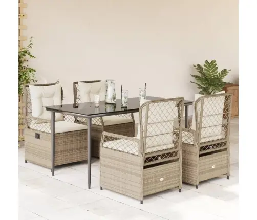 5-Osaline Aiamööbli Komplekt Patjadega, Beež, Polürotang