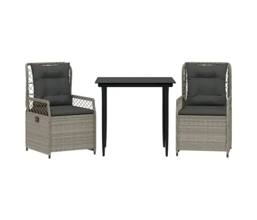 3-Daļīgs Dārza Mēbeļu Komplekts, Matrači,Gaiši Pelēka Pe Pinums Vidaxl 3-Daļīgs Dārza Mēbeļu Komplekts, Matrači,Gaiši Pelēka Pe Pinums Vidaxl