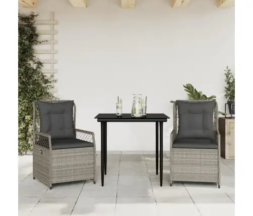 3-Daļīgs Dārza Mēbeļu Komplekts, Matrači,Gaiši Pelēka Pe Pinums Vidaxl 3-Daļīgs Dārza Mēbeļu Komplekts, Matrači,Gaiši Pelēka Pe Pinums Vidaxl