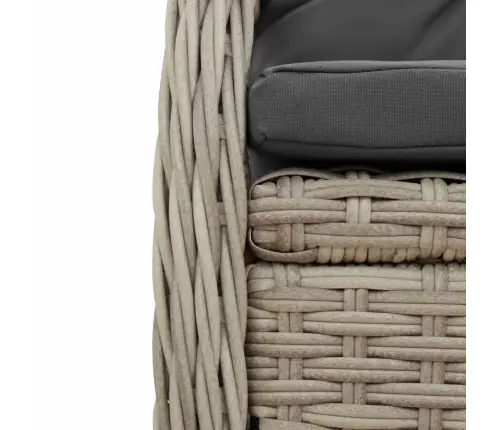 5-Daļīgs Dārza Mēbeļu Komplekts, Matrači,Gaiši Pelēka Pe Pinums Vidaxl