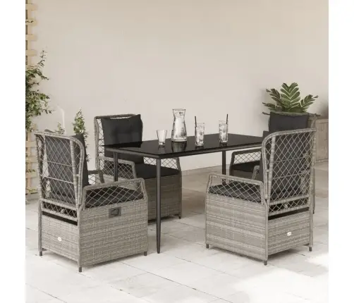 5-Daļīgs Dārza Mēbeļu Komplekts, Matrači,Gaiši Pelēka Pe Pinums Vidaxl 5-Daļīgs Dārza Mēbeļu Komplekts, Matrači,Gaiši Pelēka Pe Pinums Vidaxl