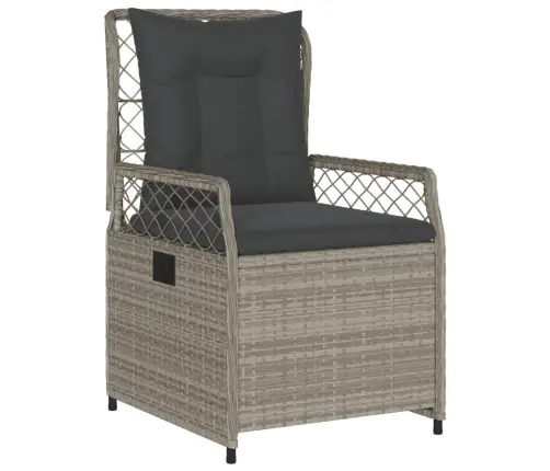 7-Osaline Aiamööbli Komplekt Patjadega, Helehall, Polürotang