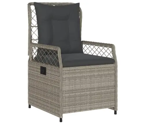 9-Daļīgs Dārza Mēbeļu Komplekts, Matrači,Gaiši Pelēka Pe Pinums Vidaxl