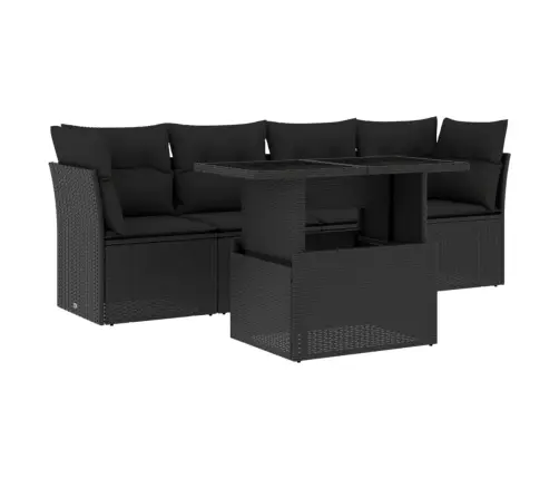 5-Daļīgs Dārza Dīvāna Komplekts Ar Matračiem, Pe Rotangpalma Vidaxl