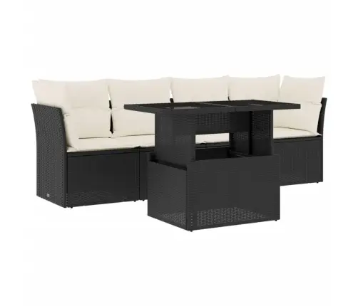 5-Daļīgs Dārza Dīvāna Komplekts Ar Matračiem, Pe Rotangpalma Vidaxl