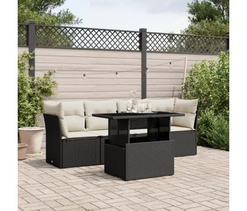 5-Daļīgs Dārza Dīvāna Komplekts Ar Matračiem, Pe Rotangpalma Vidaxl