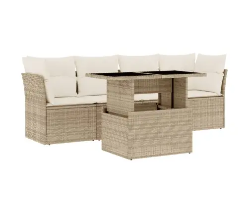 5-Osaline Aiadiivani Komplekt Patjadega, Beež, Polürotang