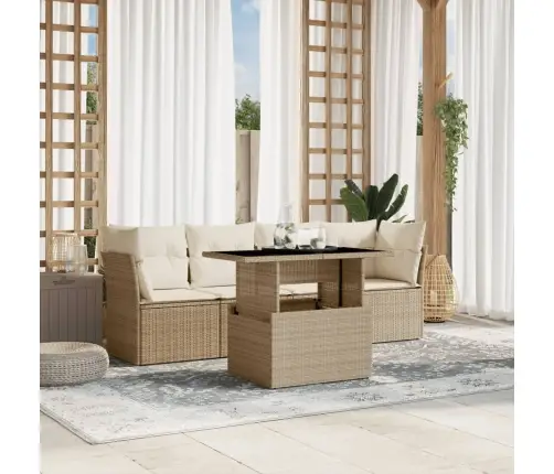 5-Osaline Aiadiivani Komplekt Patjadega, Beež, Polürotang