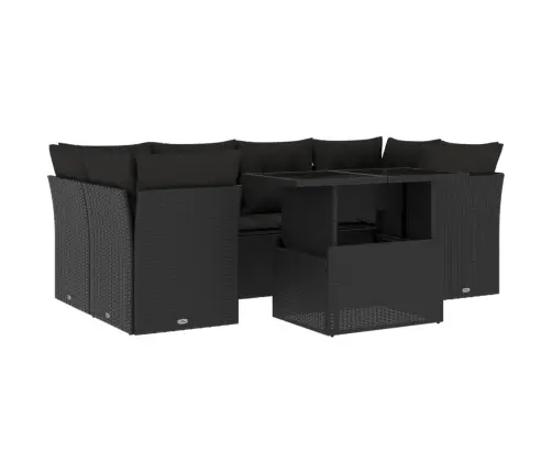 7-Osaline Aiadiivani Komplekt Patjadega, Must, Polürotang