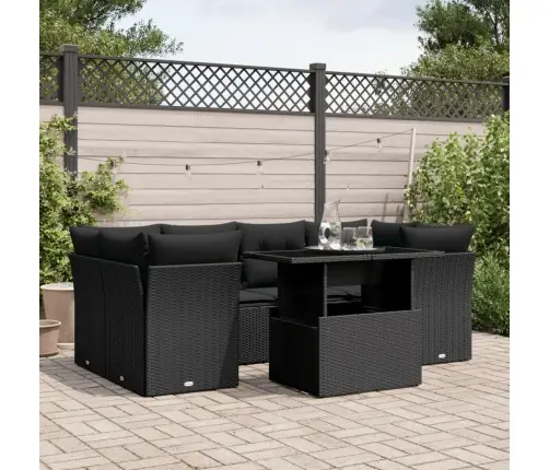 7-Osaline Aiadiivani Komplekt Patjadega, Must, Polürotang