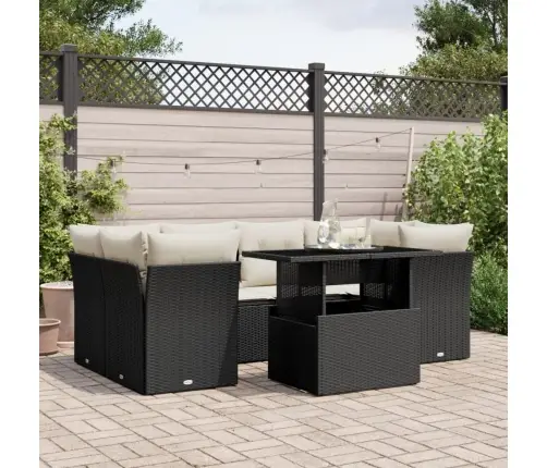 7-Osaline Aiadiivani Komplekt Patjadega, Must, Polürotang