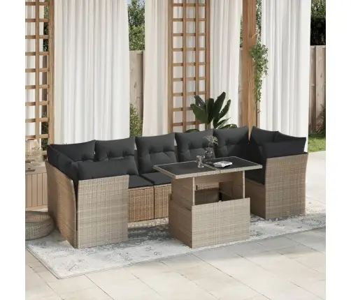 8-Osaline Aiadiivani Komplekt Patjadega, Helehall, Polürotang