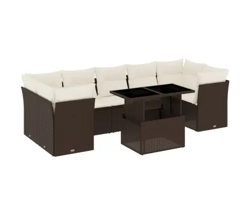 8-Osaline Aiadiivani Komplekt Patjadega, Pruun, Polürotang