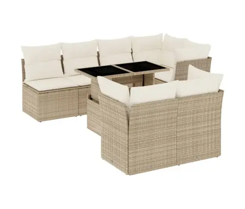 8-Osaline Aiadiivani Komplekt Patjadega, Beež, Polürotang