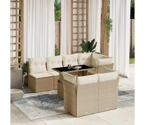 8-Osaline Aiadiivani Komplekt Patjadega, Beež, Polürotang