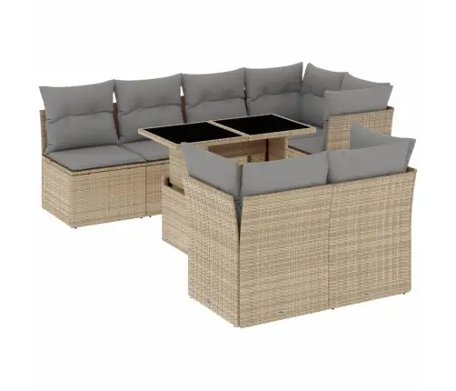 8-Osaline Aiadiivani Komplekt Patjadega, Beež, Polürotang