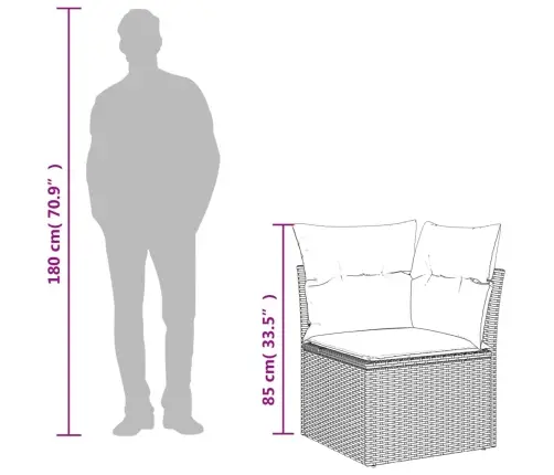8-Daļīgs Dārza Dīvāna Komplekts Ar Matračiem, Pelēks Pe Pinums Vidaxl