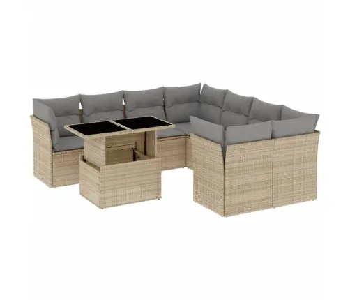 9-Osaline Aiadiivani Komplekt Patjadega, Beež, Polürotang