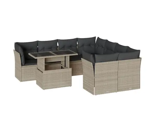 9-Osaline Aiadiivani Komplekt Patjadega, Helehall, Polürotang