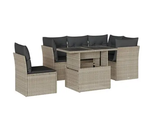 Sofos Komplektas Su Pagalvėlėmis, 6 Dalių, Pilkas, Poliratanas