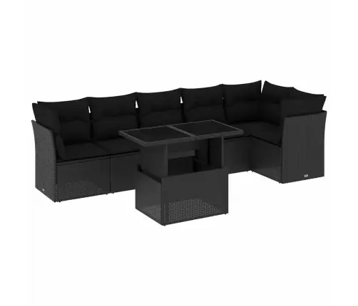 7-Osaline Aiadiivani Komplekt Patjadega, Must, Polürotang