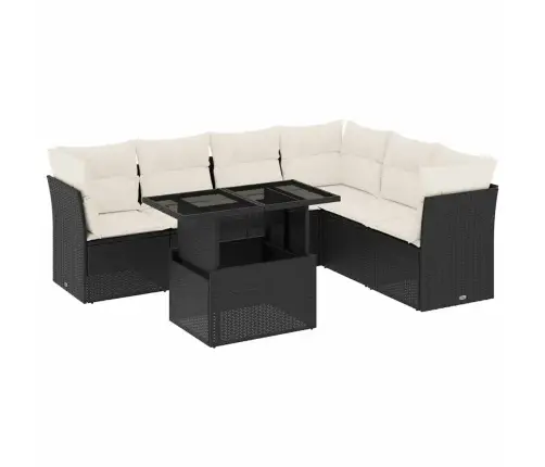 7-Osaline Aiadiivani Komplekt Patjadega, Must, Polürotang